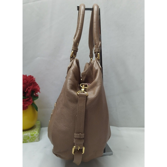 Marc by Marc Jacobs Classic Q Taupe Brown Pebbled Leather Shoulder Bag - Picture 6 of 16